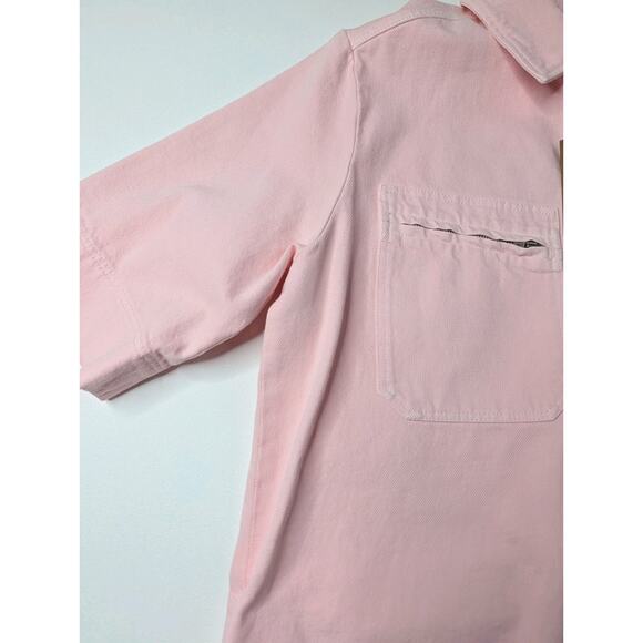 A.P.C. Rosa Mini Dress Pink Collared Shirt Dress A Line Size 40 (US 6/8) - Picture 5 of 13